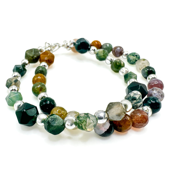 Desert Bloom Faceted Agate Bead Bracelet