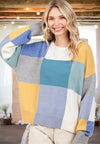 Gracie Color Block Sweater in Seafoam