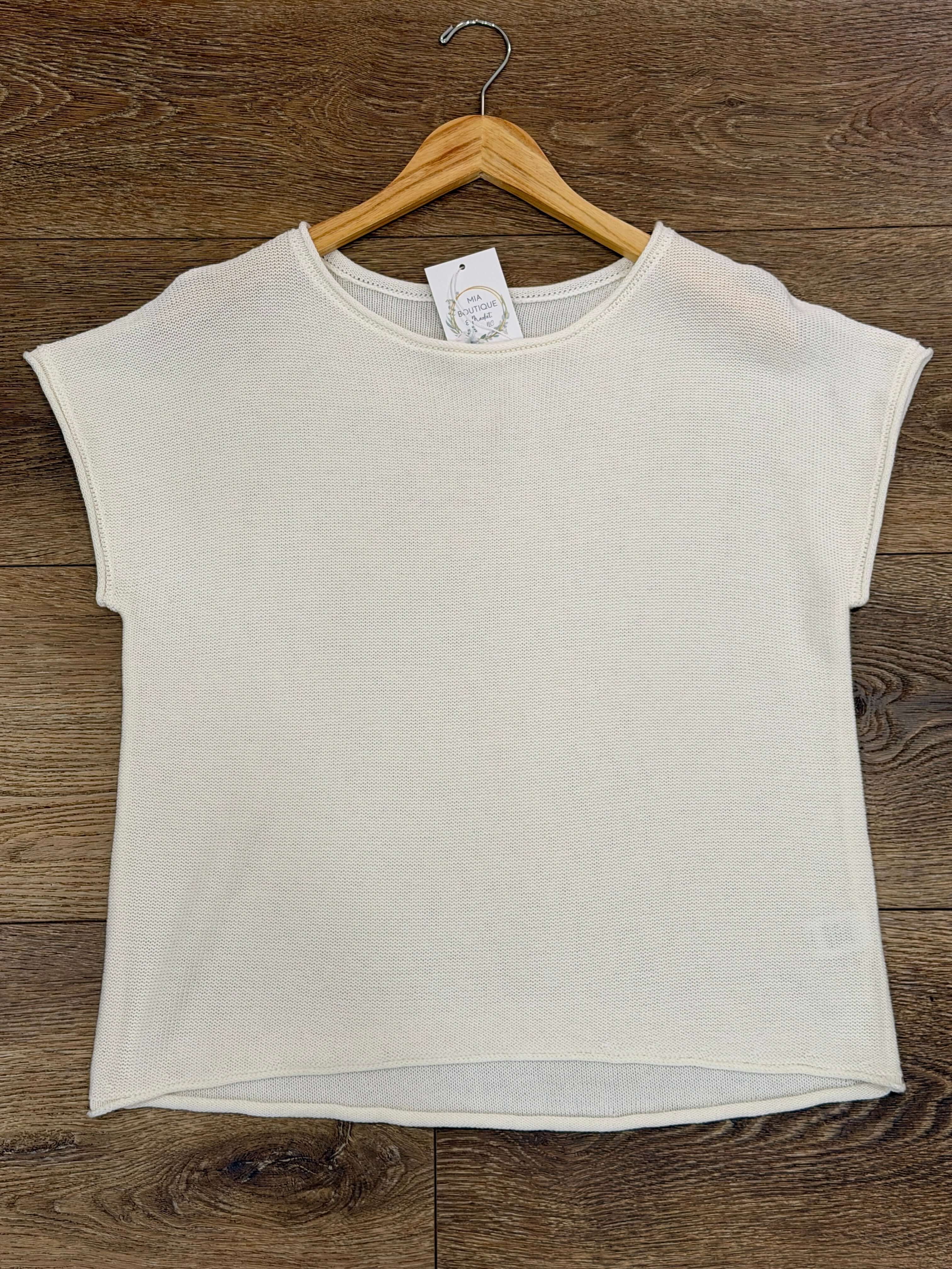 The Finer Things Boxy Sweater in Off White