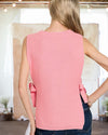 Sadie Side Tie Sweater Vest in Rose