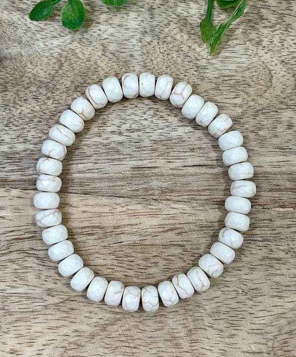 Natural White Stone Bead Bracelet