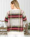 Lauren Festive Plaid Pullover Sweater in Ivory - Curvy