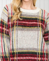 Lauren Festive Plaid Pullover Sweater in Ivory - Curvy