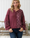 Check it Out! Henley Top in Burgundy