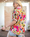 Bright and Beautiful Floral Top in Fuchsia - Curvy