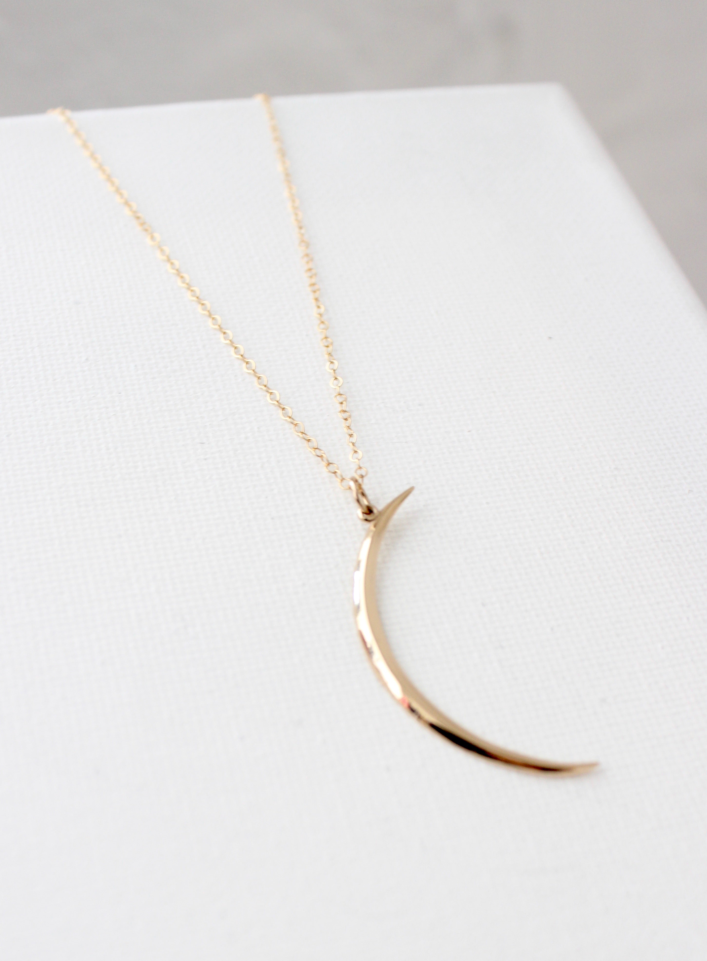 Crescent Moon Necklace in Gold