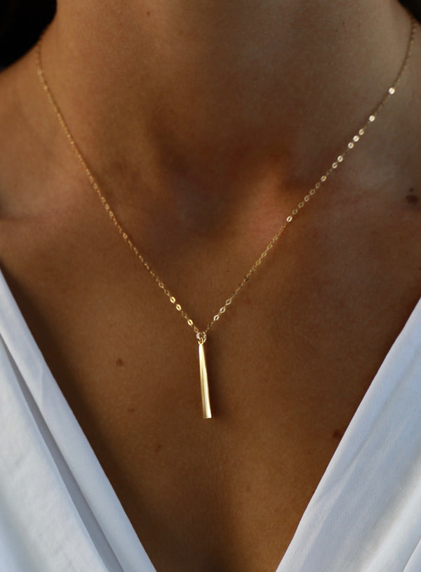 Petite Bar Necklace in Gold or Silver