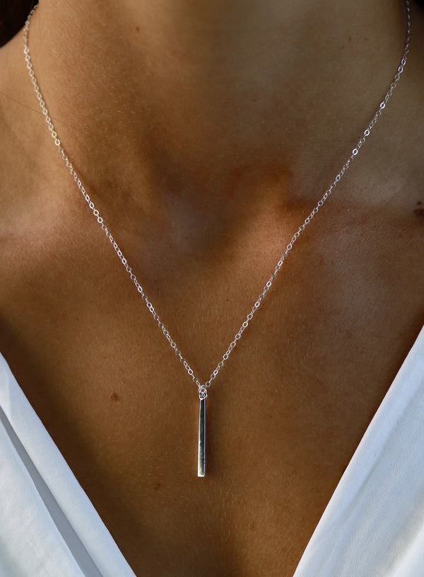 Petite Bar Necklace in Gold or Silver