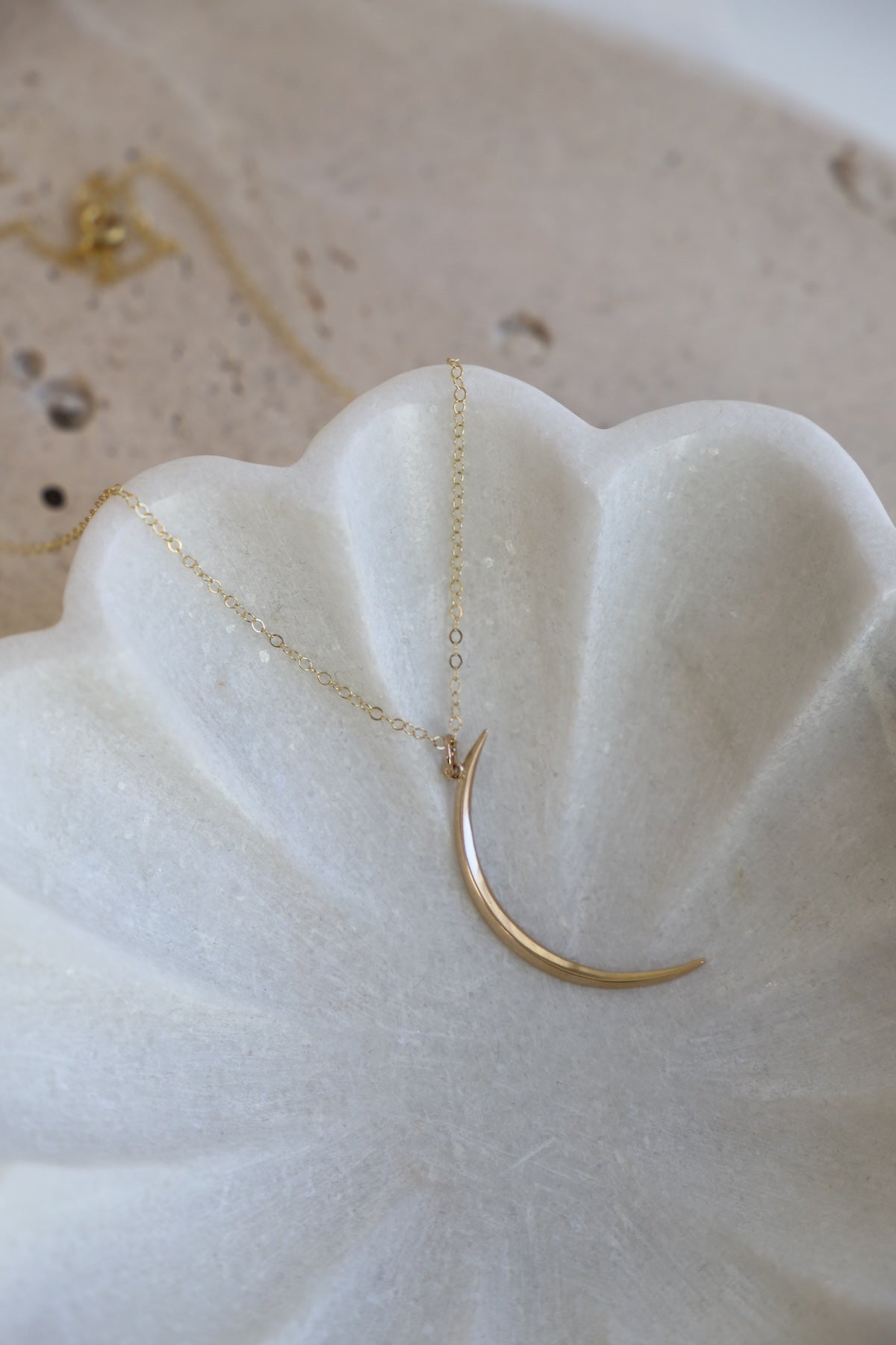 Crescent Moon Necklace in Gold