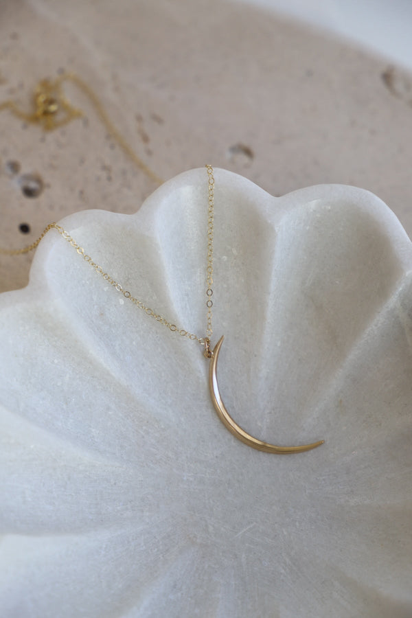 Crescent Moon Necklace in Gold