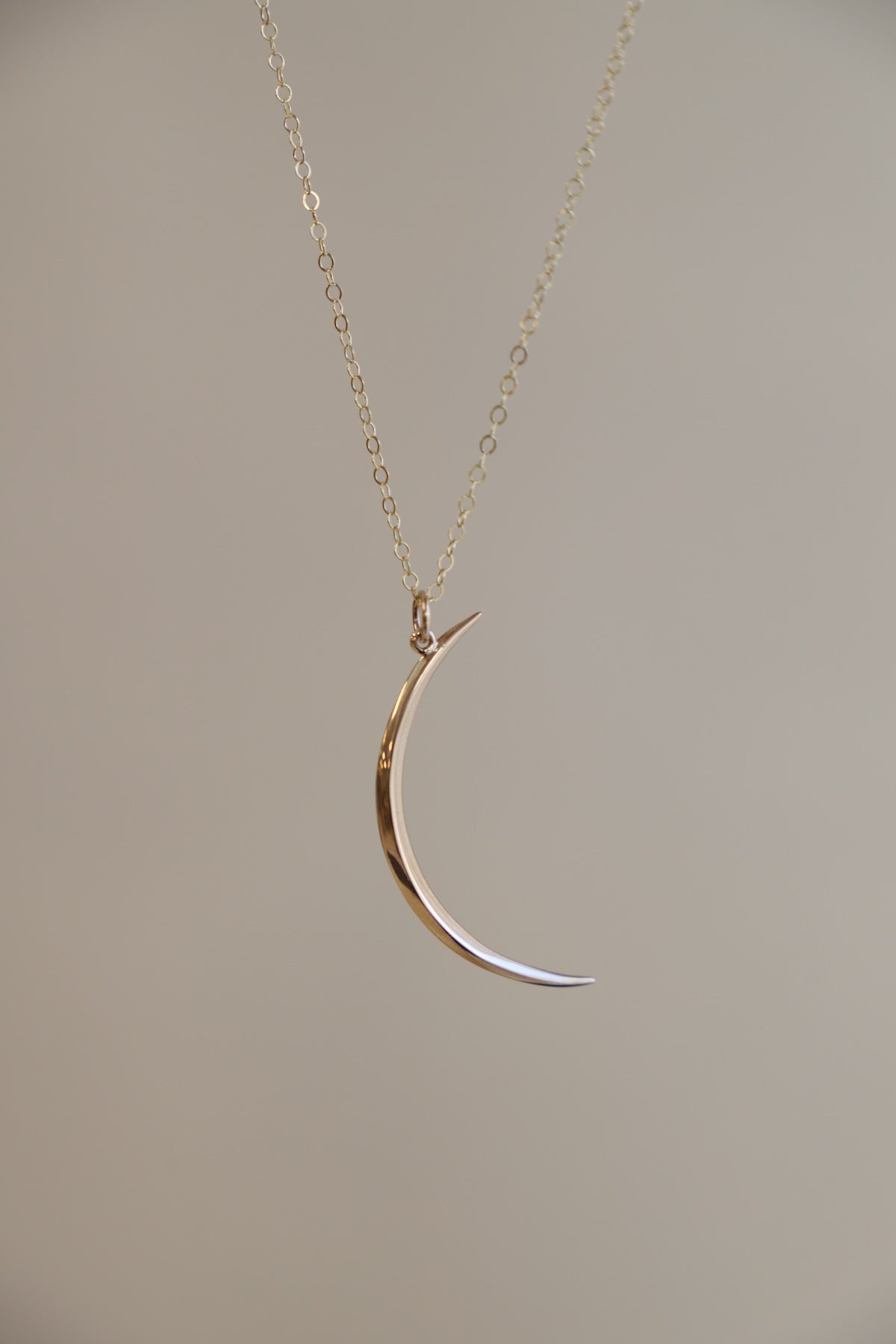 Crescent Moon Necklace in Gold
