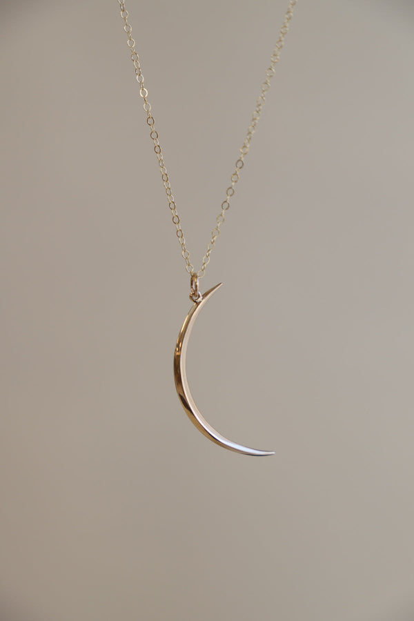 Crescent Moon Necklace in Gold