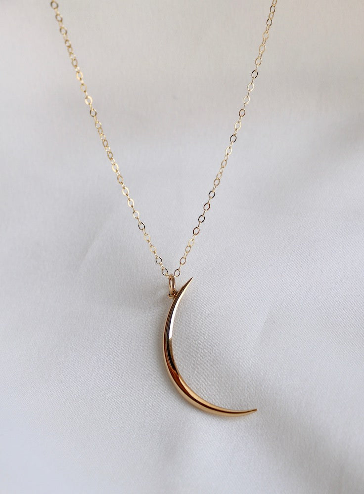 Crescent Moon Necklace in Gold