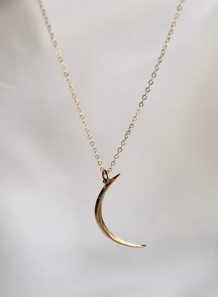 Crescent Moon Necklace in Gold