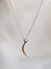 Crescent Moon Necklace in Gold