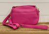 Ciao, Babe! Leather Rectangle Crossbody Bag in Fuchsia