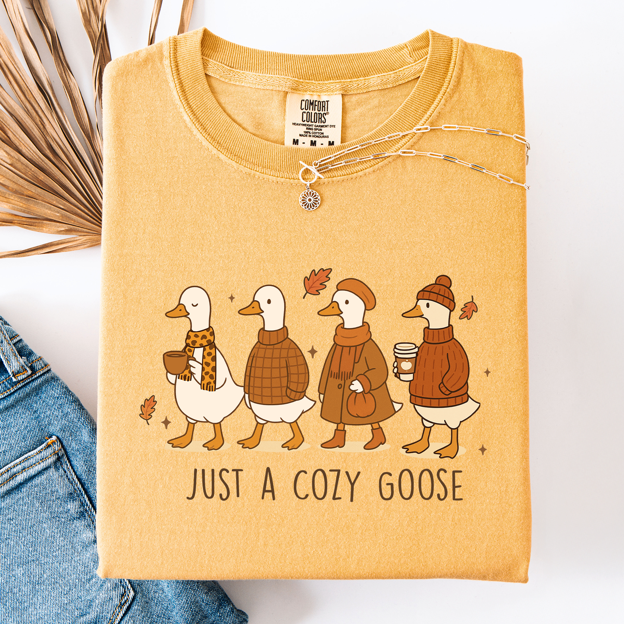 Just A Cozy Goose Fall Tee - Misses and Curvy