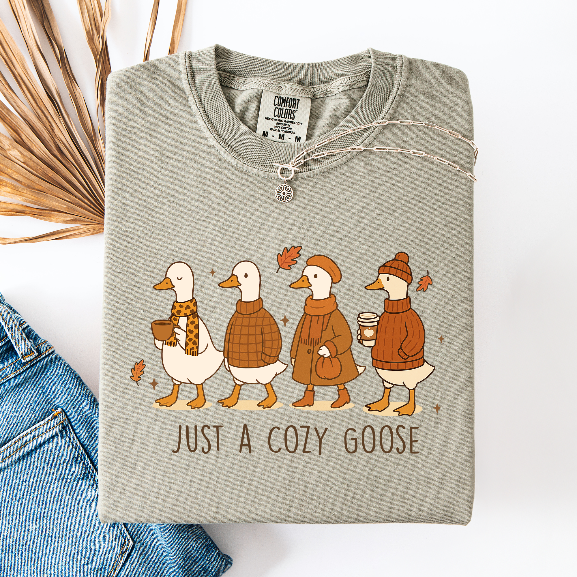 Just A Cozy Goose Fall Tee - Misses and Curvy