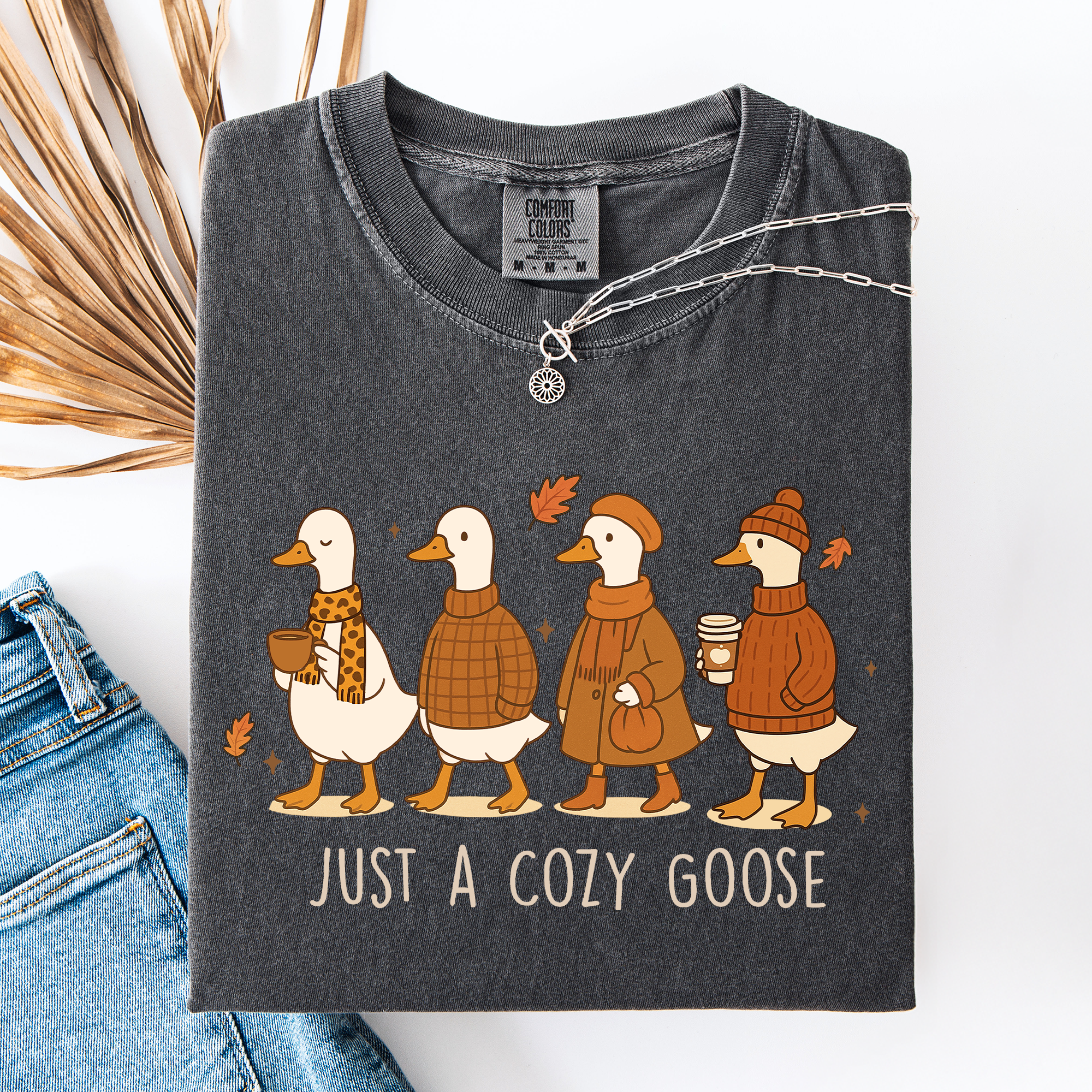 Just A Cozy Goose Fall Tee - Misses and Curvy