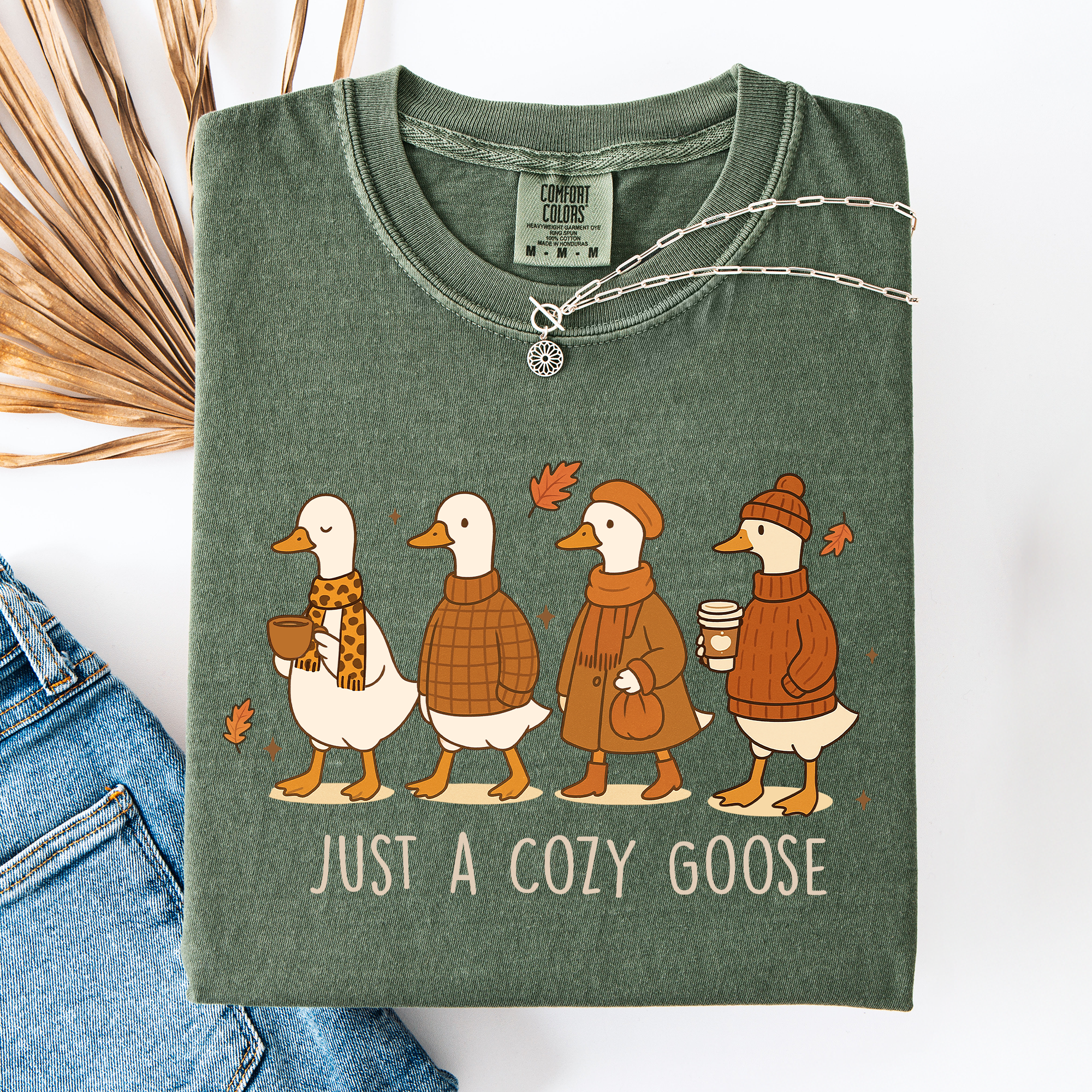 Just A Cozy Goose Fall Tee - Misses and Curvy