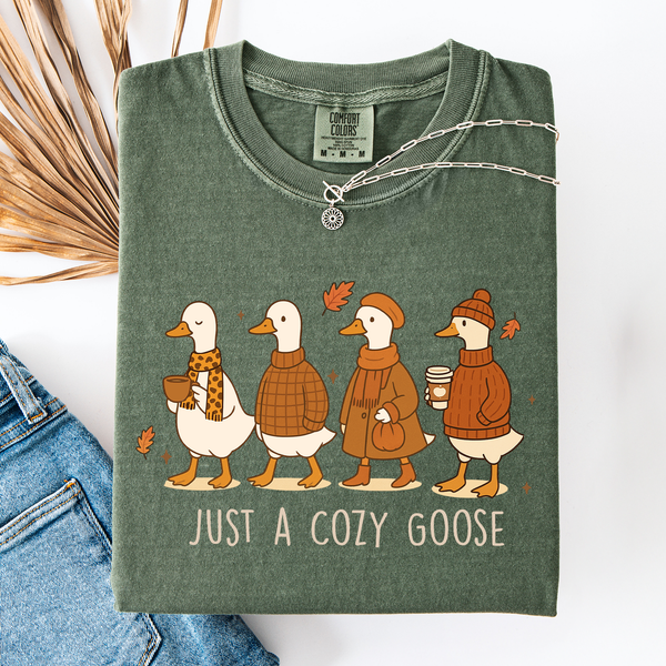 Just A Cozy Goose Fall Tee - Misses and Curvy