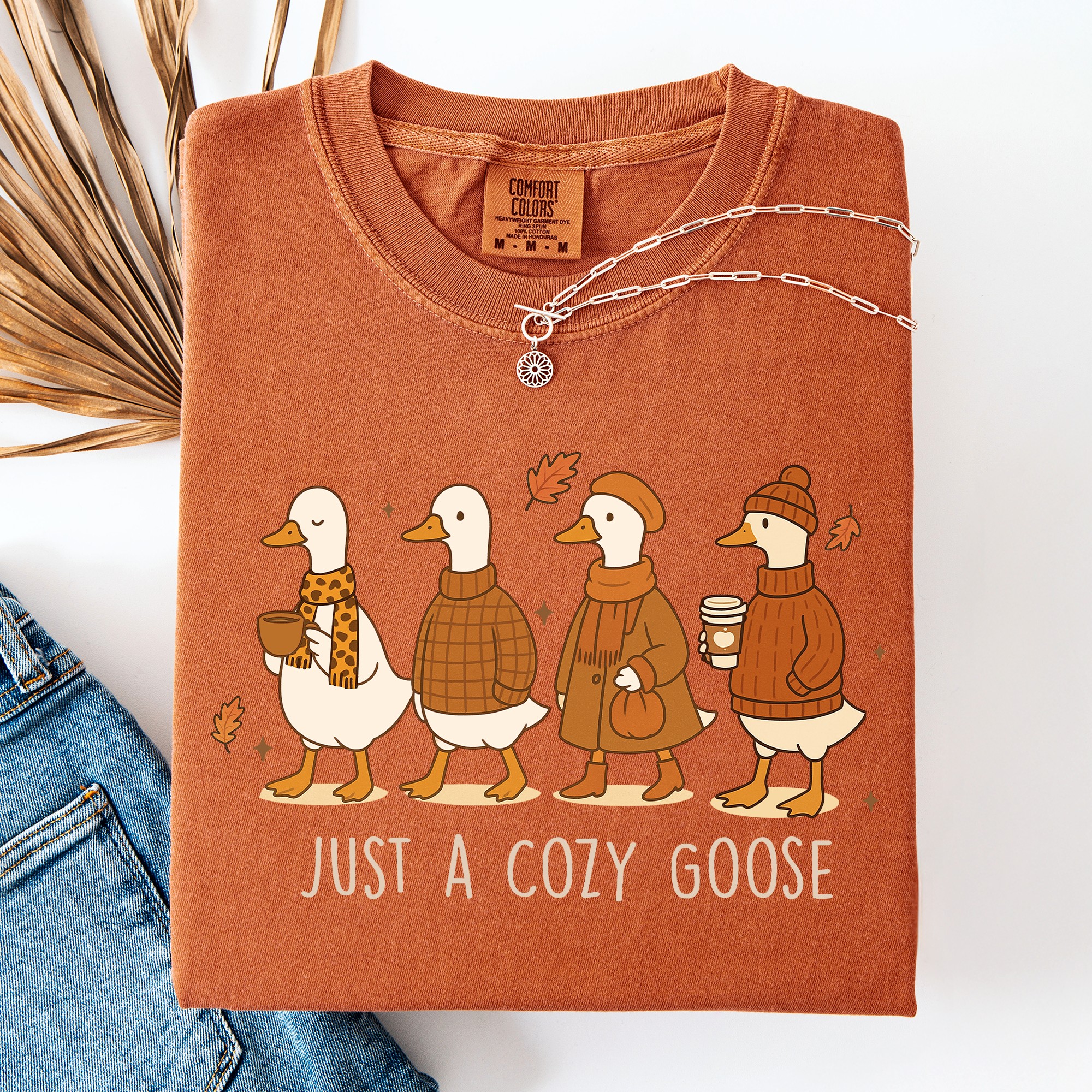 Just A Cozy Goose Fall Tee - Misses and Curvy