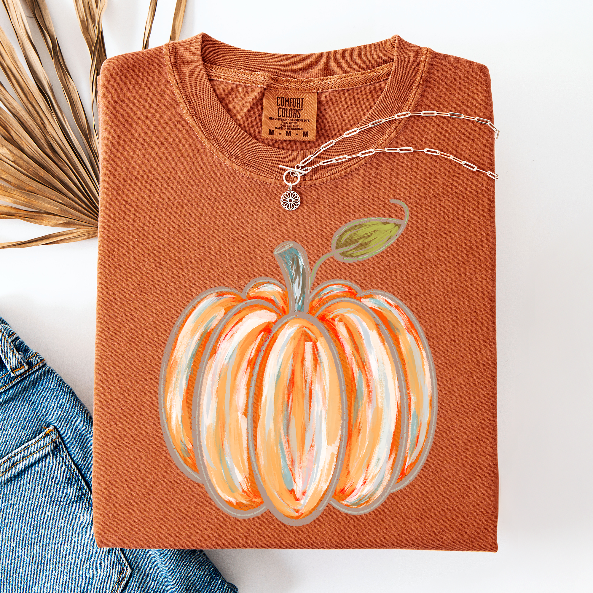 Watercolor Pumpkin Tee Shirt - Misses and Curvy