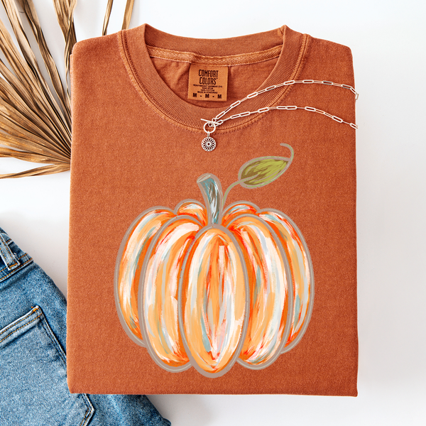 Watercolor Pumpkin Tee Shirt - Misses and Curvy