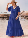 To See You Dance Lace Detail Maxi Dress in Dark Blue or Lavender - Curvy