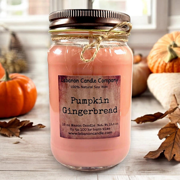 Pumpkin Gingerbread 16 oz. Mason Jar Soy Candle