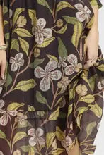 Gracie Floral Print Tiered Dress in Brown