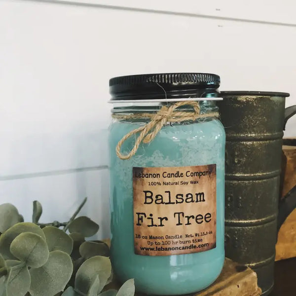 Balsam Fir Tree 16 oz. Mason Jar Soy Candle