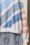Color Theory Textured Striped Pullover in White