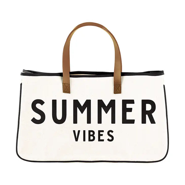 Summer Vibes Cotton Canvas Tote