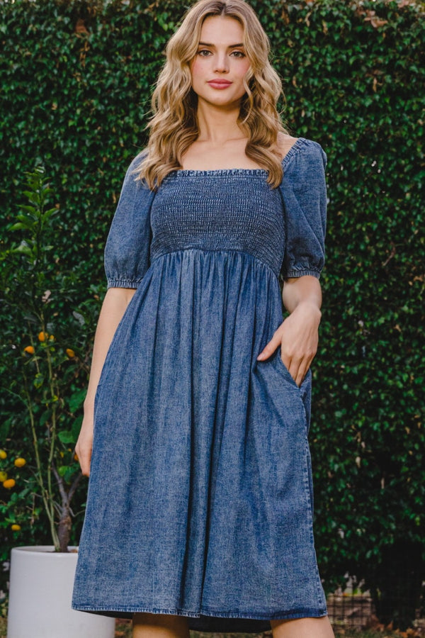 Country On My Mind Washed Denim Dress in Misses and Curvy