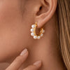 Patrice 18K Gold Dipped Pearl Hoop Earrings