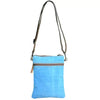 Charlotte Flower Recycled Canvas and Leather Crossbody in Blue