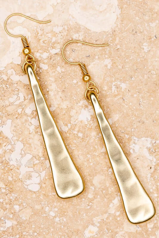 Paxton Hammered Matte Gold Earrings