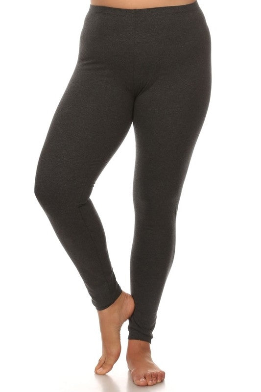 Curvy Basic Legging - Charcoal - Bottom - MIA Boutique LLC